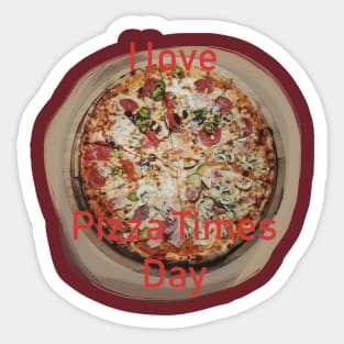 Pizza Times Day Sticker